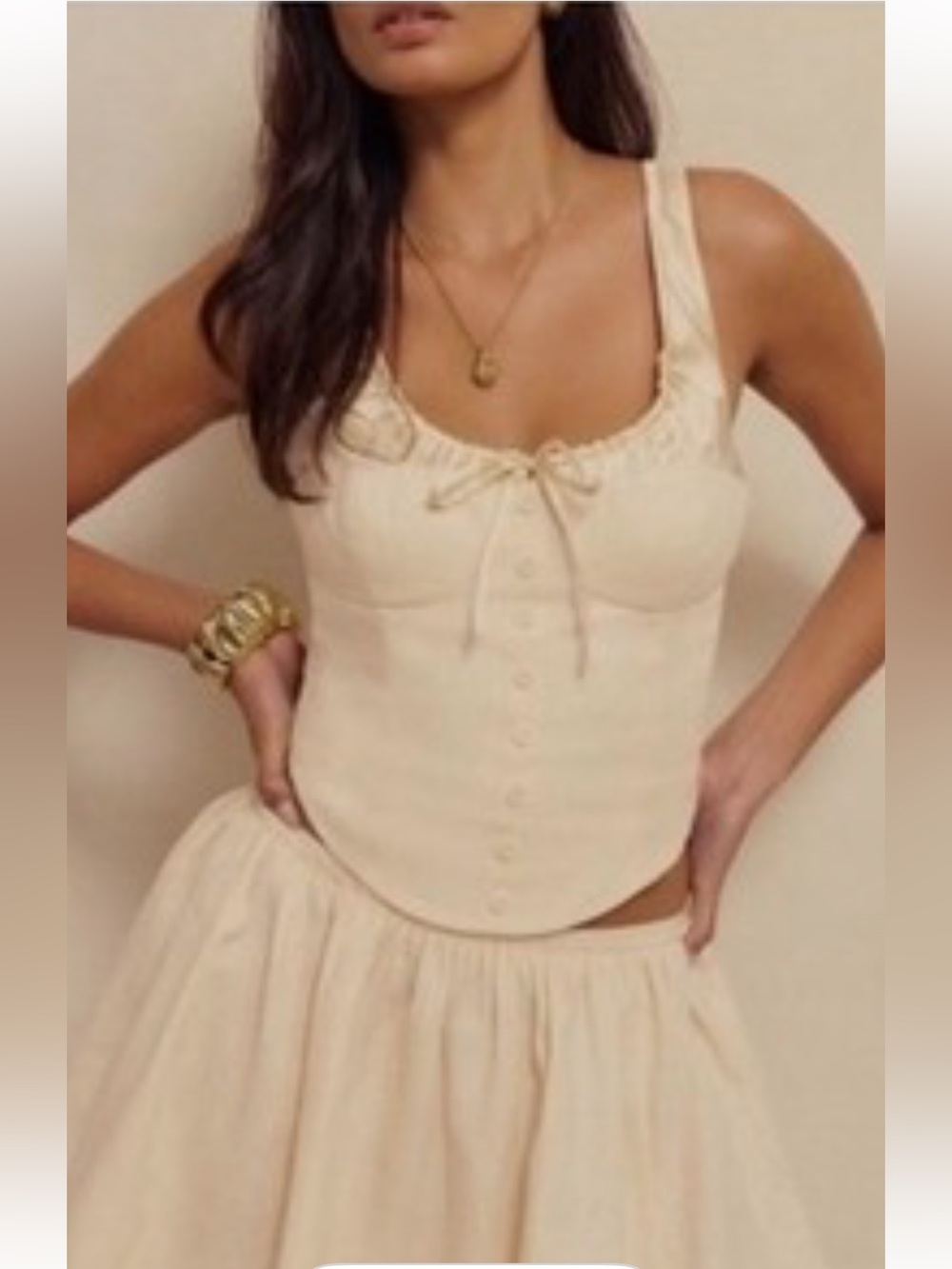 REFORMATION EVY LINEN/ SILK TOP
